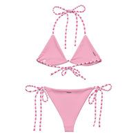 STRING BIKINI SET ECO - PINK STRIPES