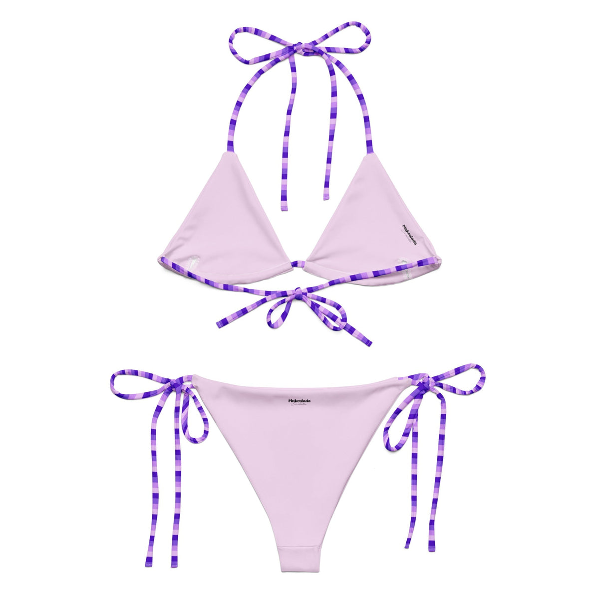 STRING BIKINI SET ECO - PURPLE STRIPES