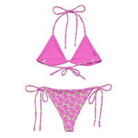 STRING BIKINI SET ECO - PINK ROSES