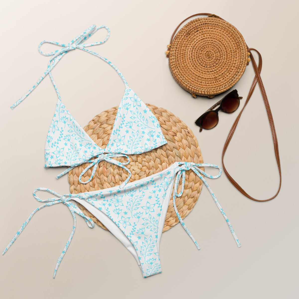 STRING BIKINI SET ECO - GARDEN PARTY WHITE