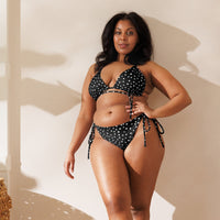 STRING BIKINI SET ECO - BLACK POLKA