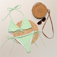 STRING BIKINI SET ECO - GARDEN PARTY SKY BLUE FLORALS