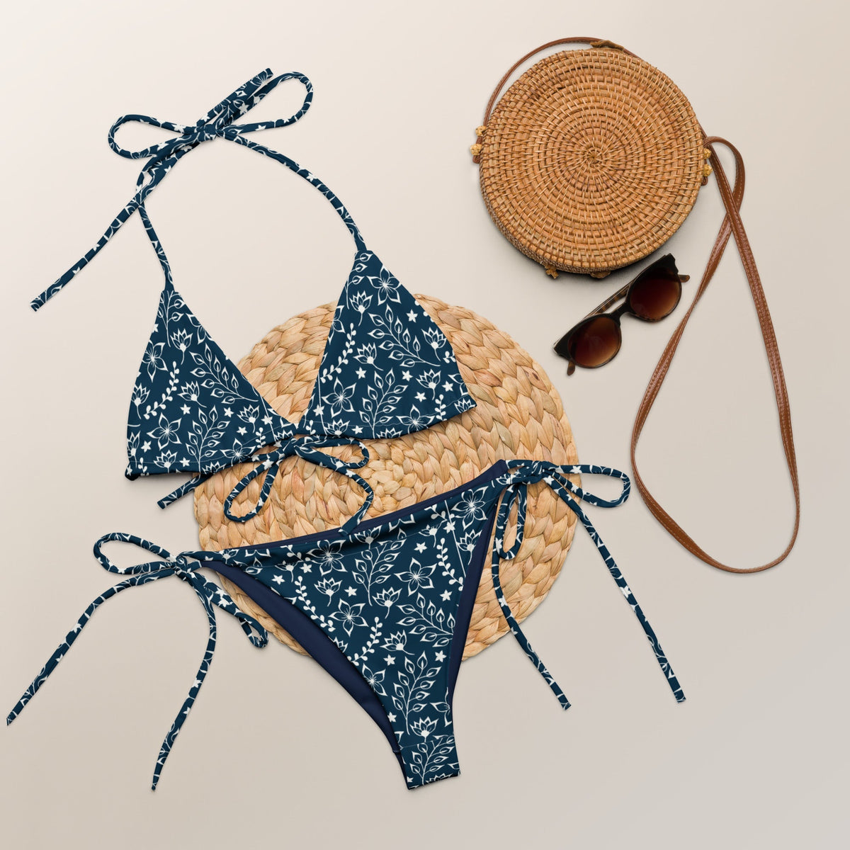 STRING BIKINI SET ECO - GARDEN PARTY DARK NAVY