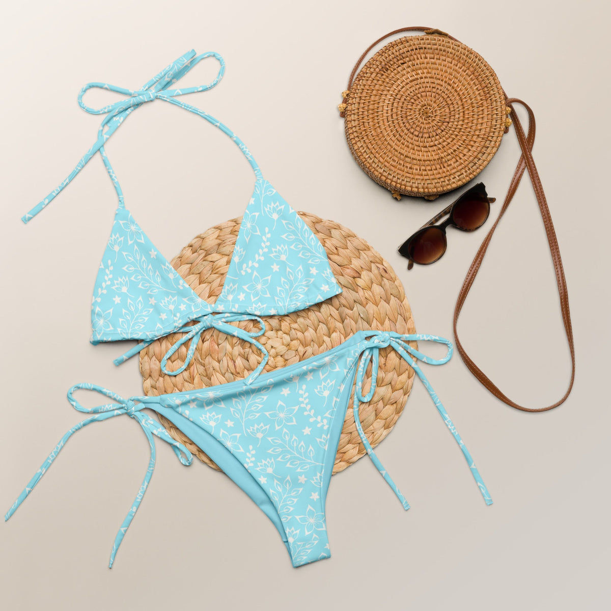 STRING BIKINI SET ECO - GARDEN PARTY SKY