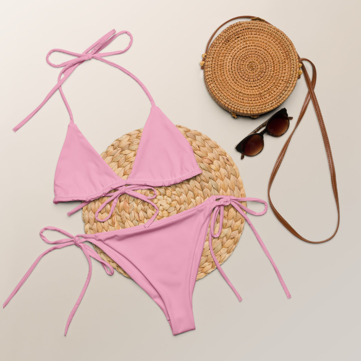 STRING BIKINI SET ECO - FAIRY FLOSS PINK