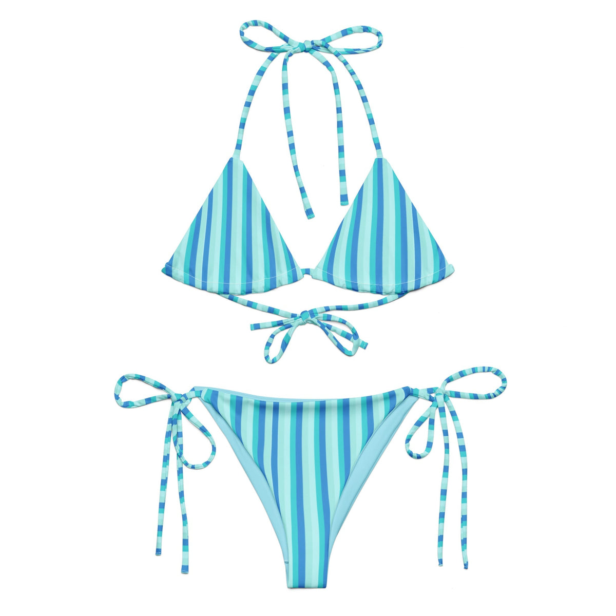 STRING BIKINI SET ECO - BLUE STRIPES