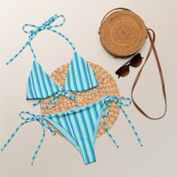 STRING BIKINI SET ECO - BLUE STRIPES