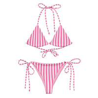 STRING BIKINI SET ECO - PINK STRIPES