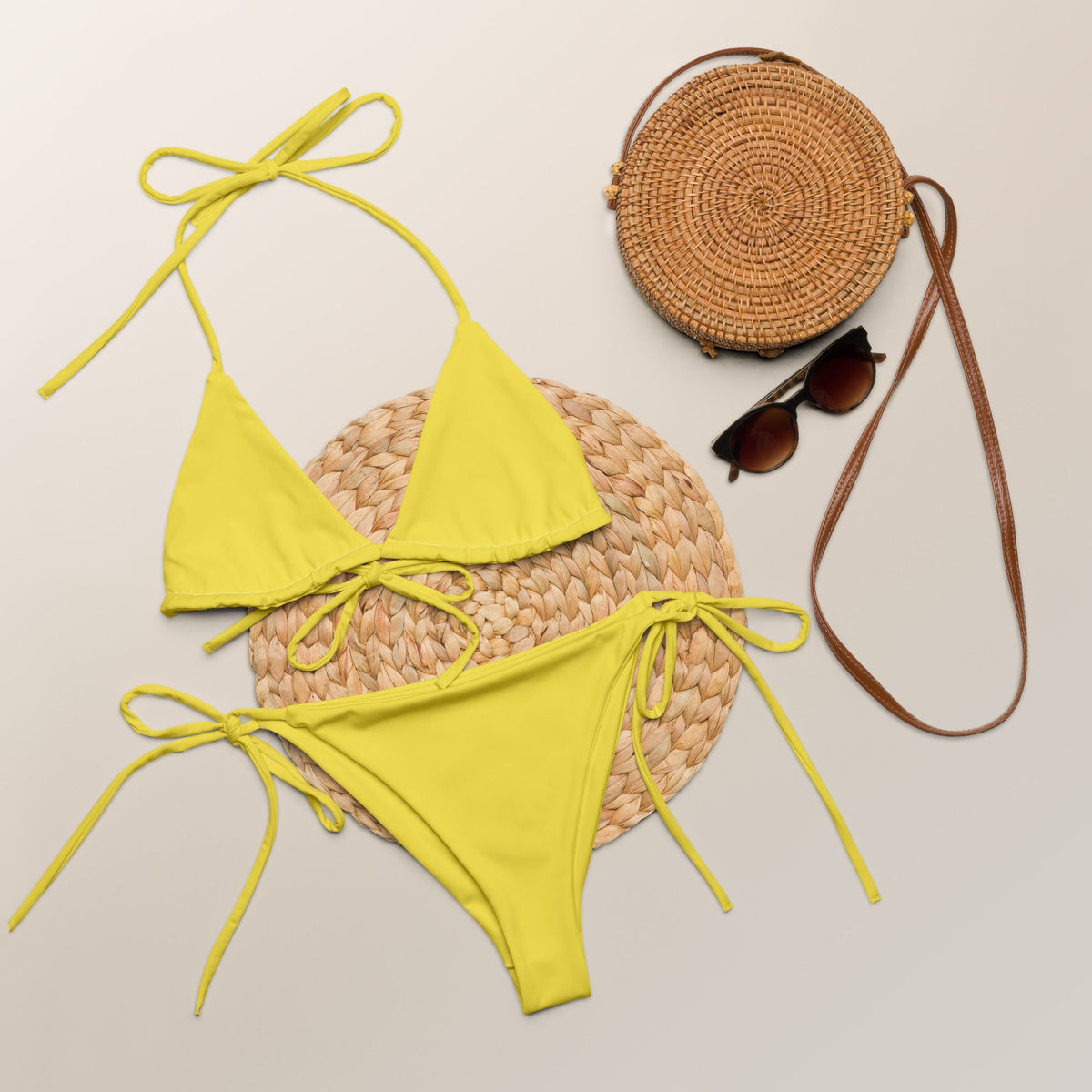 STRING BIKINI SET ECO - YELLOW DAISY