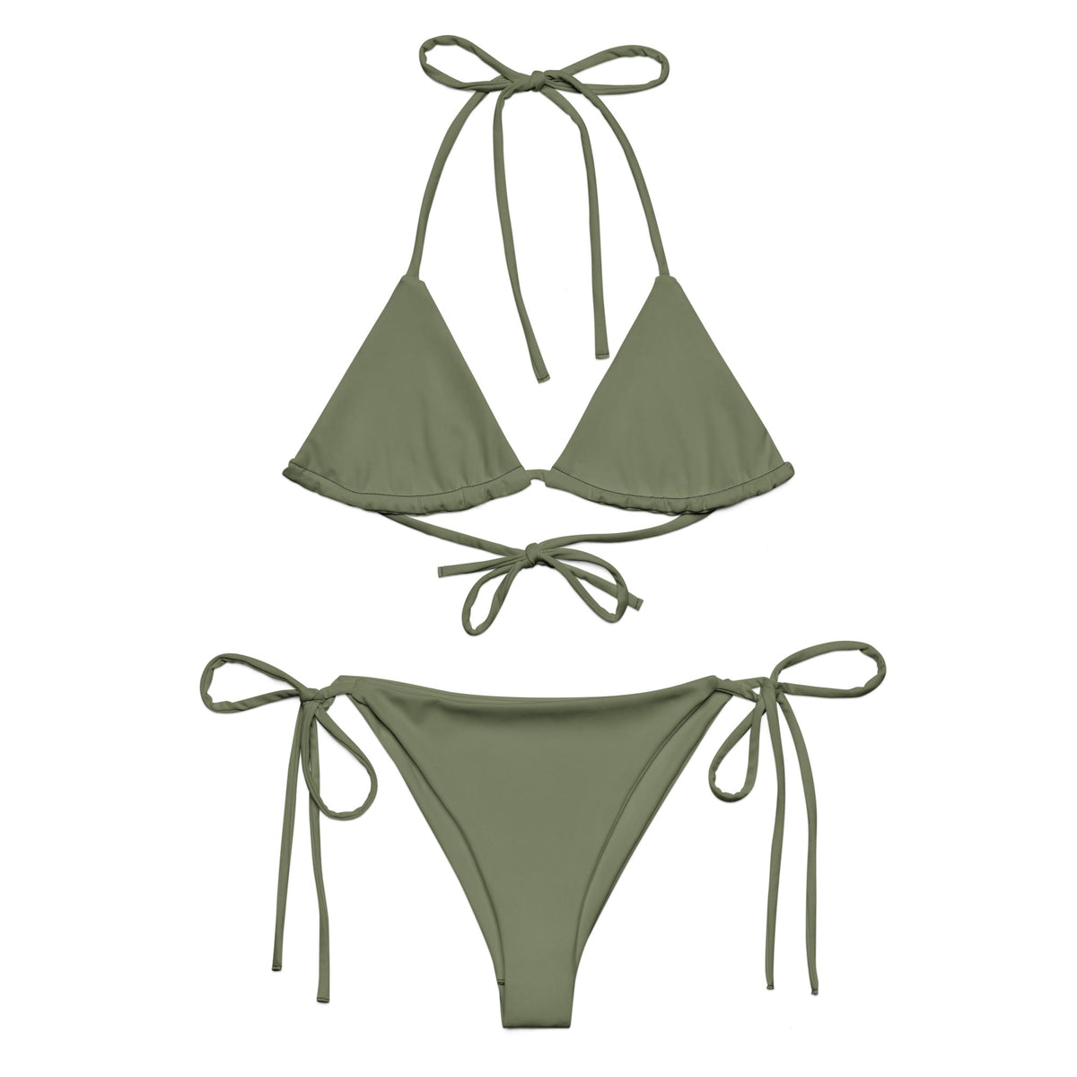 STRING BIKINI SET ECO - KHAKI GREEN – PINKCOLADA