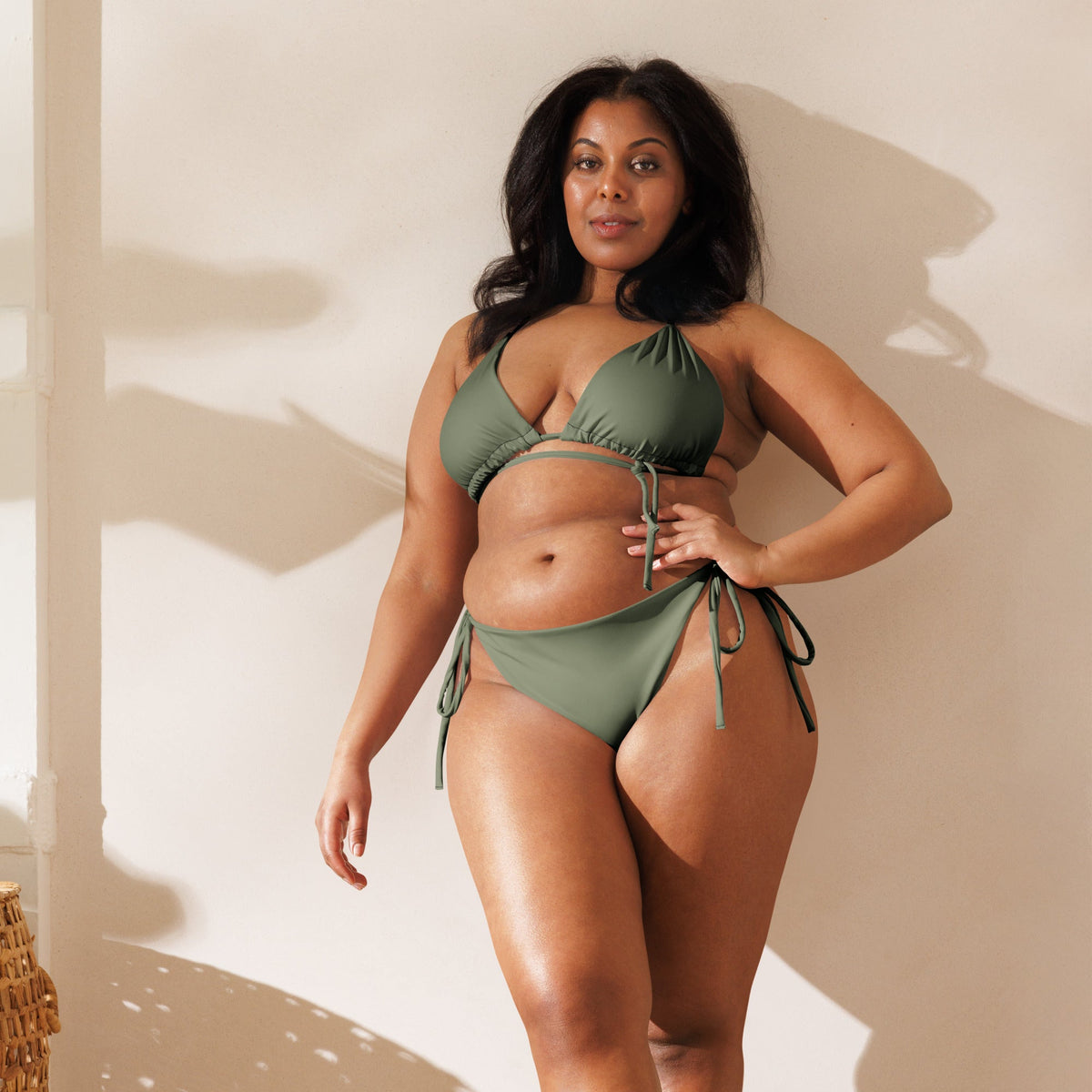 STRING BIKINI SET ECO - KHAKI GREEN