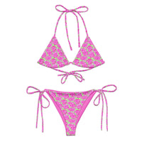 STRING BIKINI SET ECO - PINK ROSES