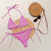 STRING BIKINI SET ECO - PINK ROSES