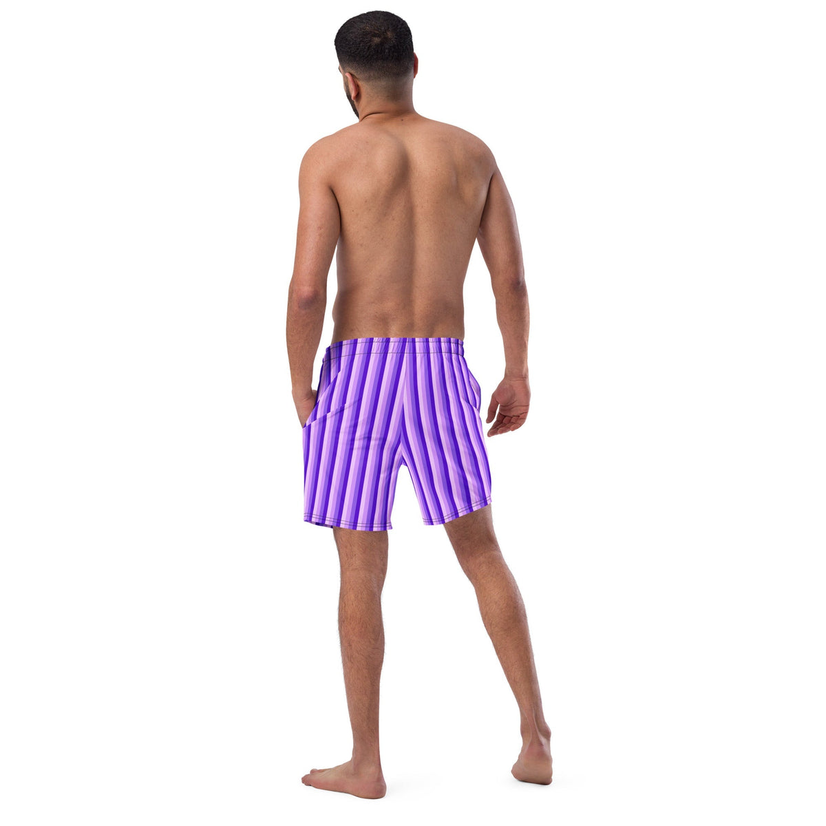 ECO MEN'S SWIM SHORTS - PURPLE STRIPES