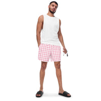 ECO MEN'S SWIM SHORTS | PINK GINGHAM