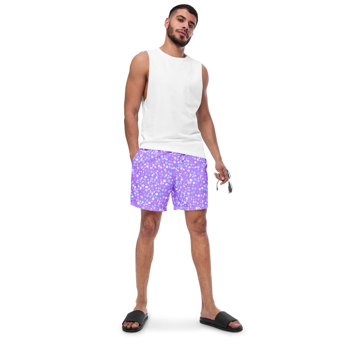 ECO MEN'S SWIM SHORTS  - LILACERI BLOOMS ECO