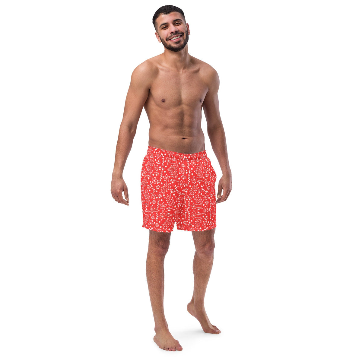 ECO MEN'S SWIM SHORTS | GARDEN PARTY RED