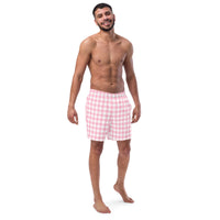 ECO MEN'S SWIM SHORTS | PINK GINGHAM