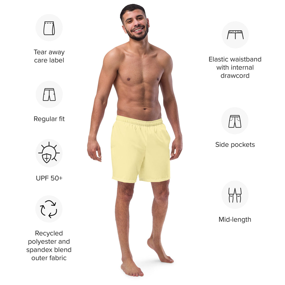 ECO MEN'S SWIM SHORTS - BANANA YELLOW