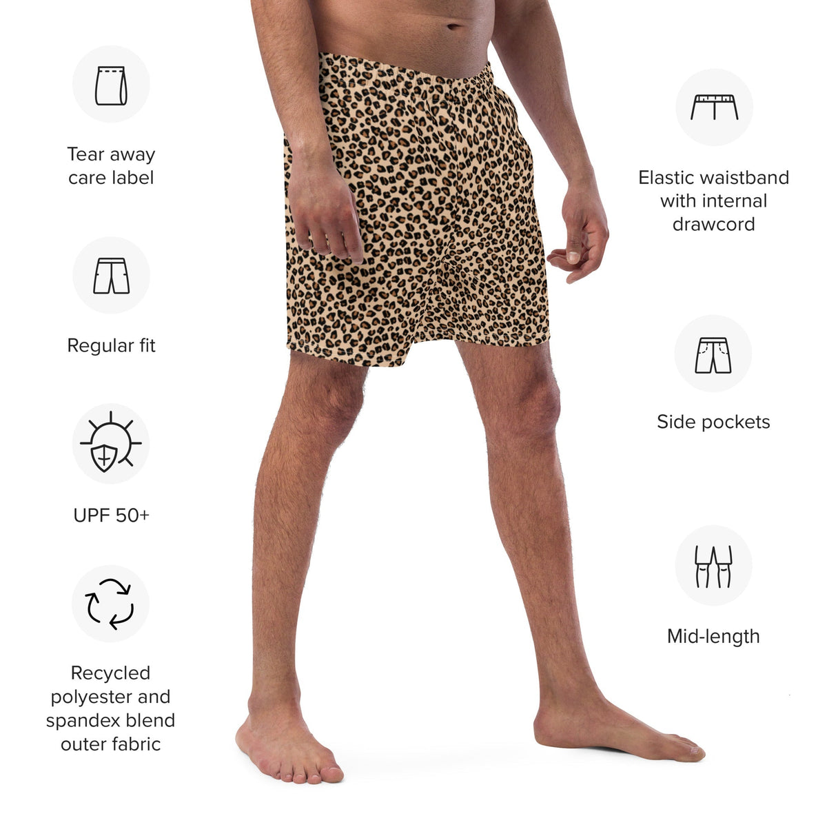 ECO MEN'S SWIM SHORTS | LEOPARD