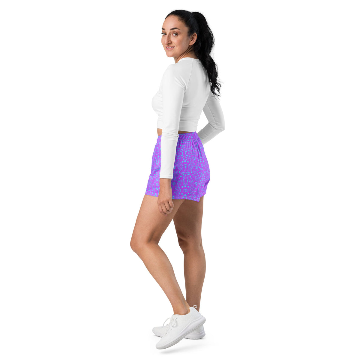 LORINA SHORTS ECO - GARDEN PARTY PURPLE