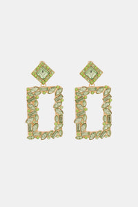 Square Shape Glass Stone Dangle Earrings