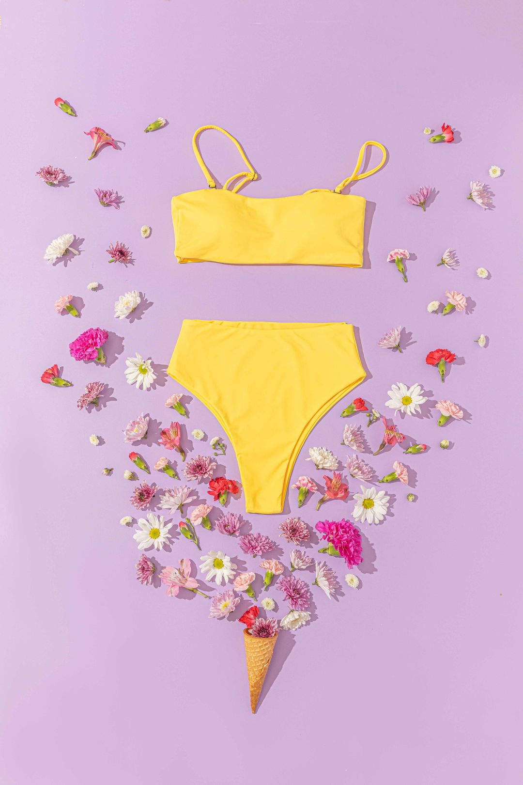 BAUDOUIN BIKINI TOP IN MANGO YELLOW - PINKCOLADA