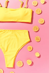 BAUDOUIN BIKINI TOP IN MANGO YELLOW - PINKCOLADA