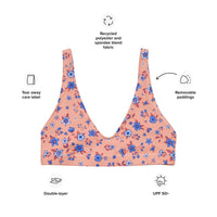 BELLA ECO PADDED BIKINI TOP | APRICOT GARDEN - PINKCOLADA