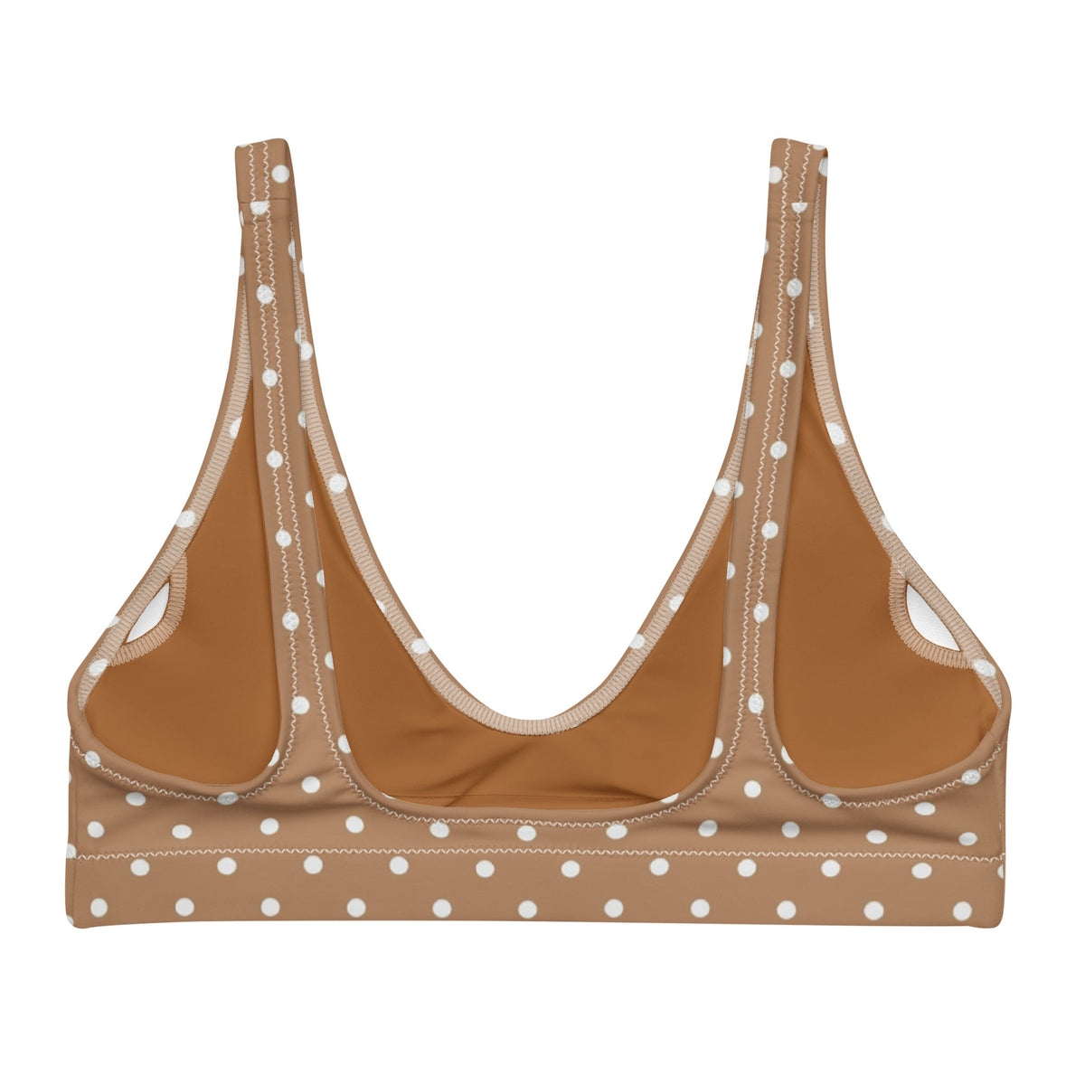 BELLA ECO PADDED BIKINI TOP | BROWN POLKA DOTS - PINKCOLADA