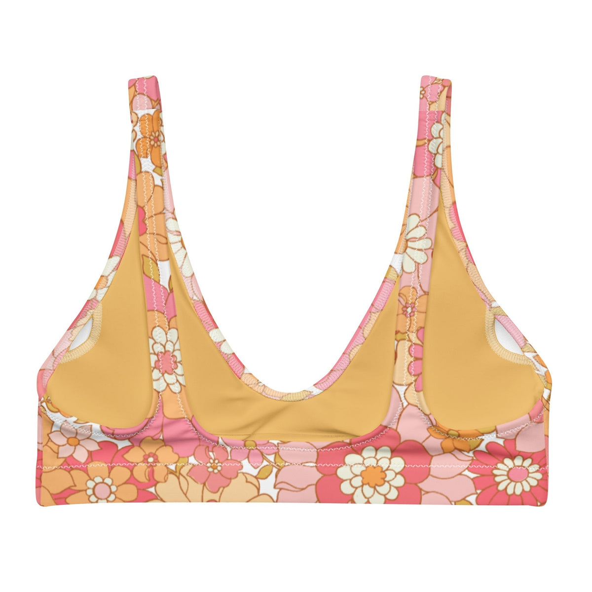 BELLA ECO PADDED BIKINI TOP | RETRO BLOOMS - PINKCOLADA