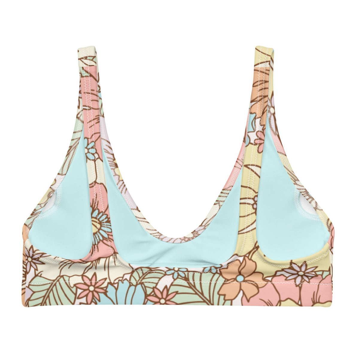 BELLA ECO PADDED BIKINI TOP | SUNSET GARDEN - PINKCOLADA