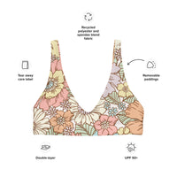 BELLA ECO PADDED BIKINI TOP | SUNSET GARDEN - PINKCOLADA