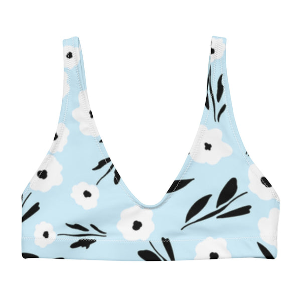 BELLA ECO PADDED BIKINI TOP | WHITE GARDEN - PINKCOLADA