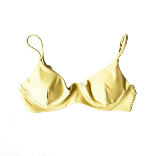 TROPEZ BIKINI TOP IN BANANA YELLOW - PINKCOLADA