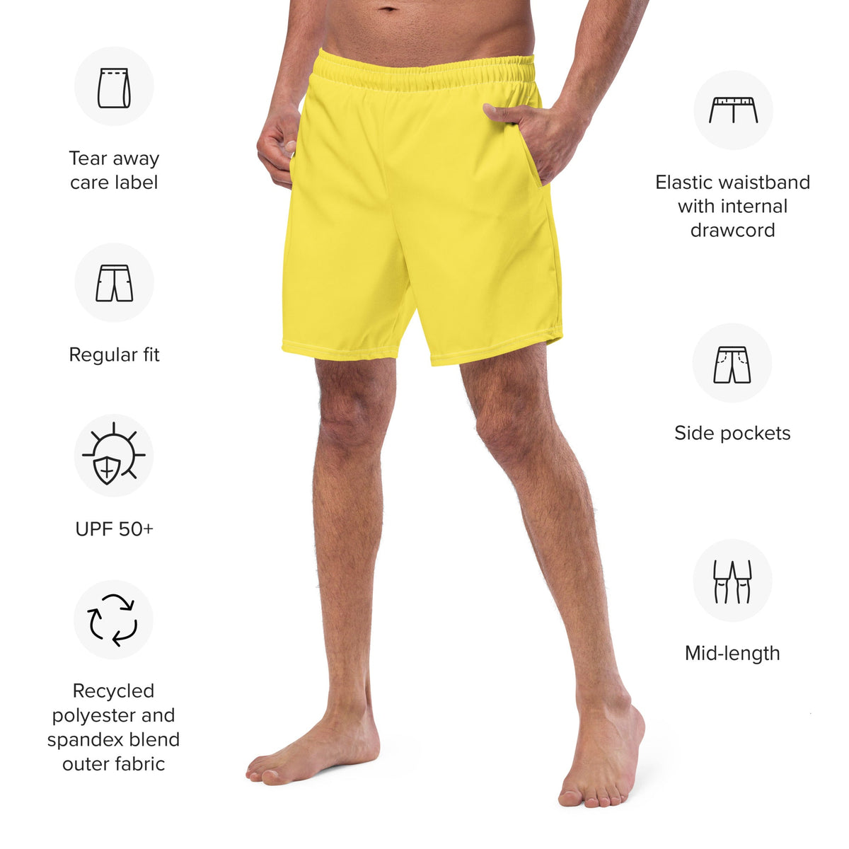 ECO MEN'S SWIM SHORTS | MANGO YELLOW - PINKCOLADA