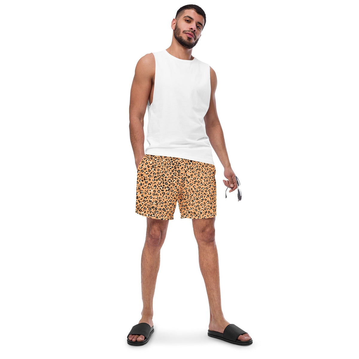 ECO MEN'S SWIM SHORTS | ORANGE LEOPARD - PINKCOLADA