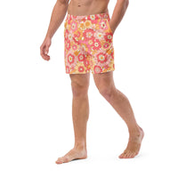 ECO MEN'S SWIM SHORTS | RETRO BLOOMS - PINKCOLADA