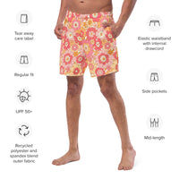 ECO MEN'S SWIM SHORTS | RETRO BLOOMS - PINKCOLADA