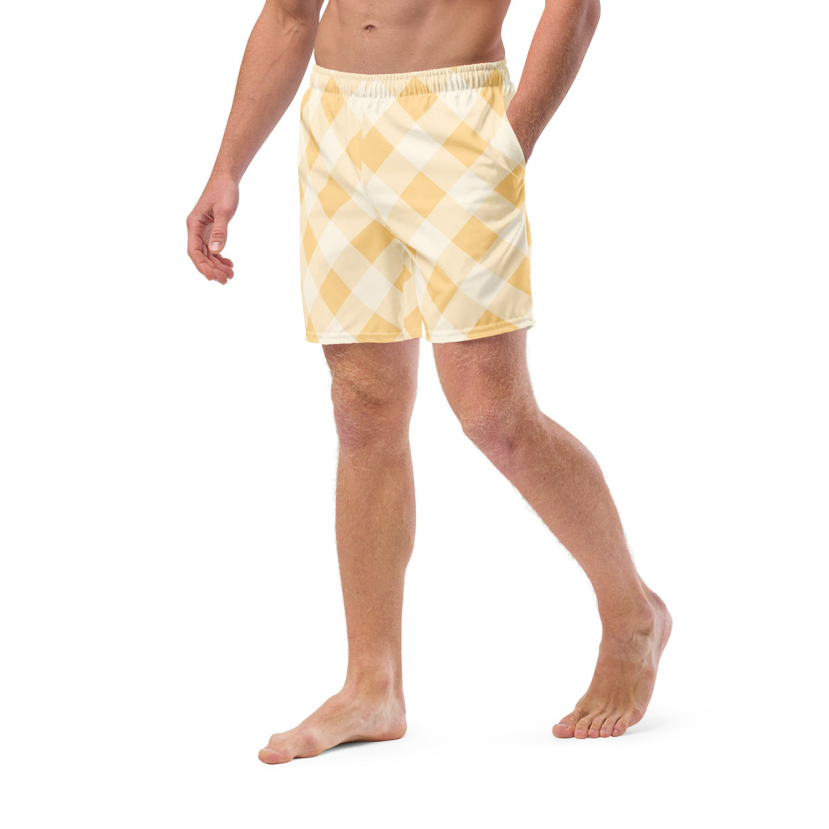 ECO MEN'S SWIM SHORTS | SUNRISE GINGHAM - PINKCOLADA