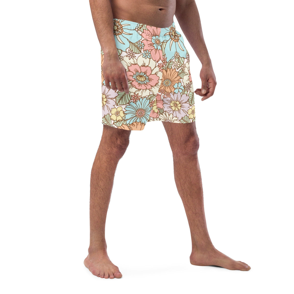 ECO MEN'S SWIM SHORTS | SUNSET GARDEN - PINKCOLADA