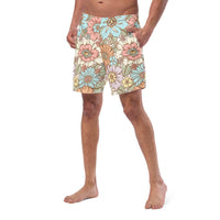 ECO MEN'S SWIM SHORTS | SUNSET GARDEN - PINKCOLADA