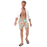 ECO MEN'S SWIM SHORTS | SUNSET GARDEN - PINKCOLADA