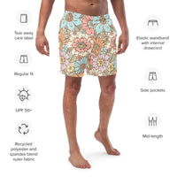 ECO MEN'S SWIM SHORTS | SUNSET GARDEN - PINKCOLADA