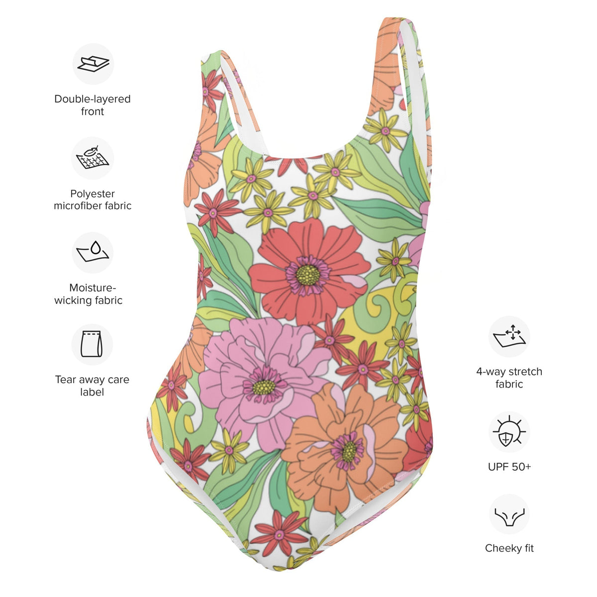 FLORIDA ECO ONE PIECE SWIMSUIT - RITA BLOOMS - PINKCOLADA