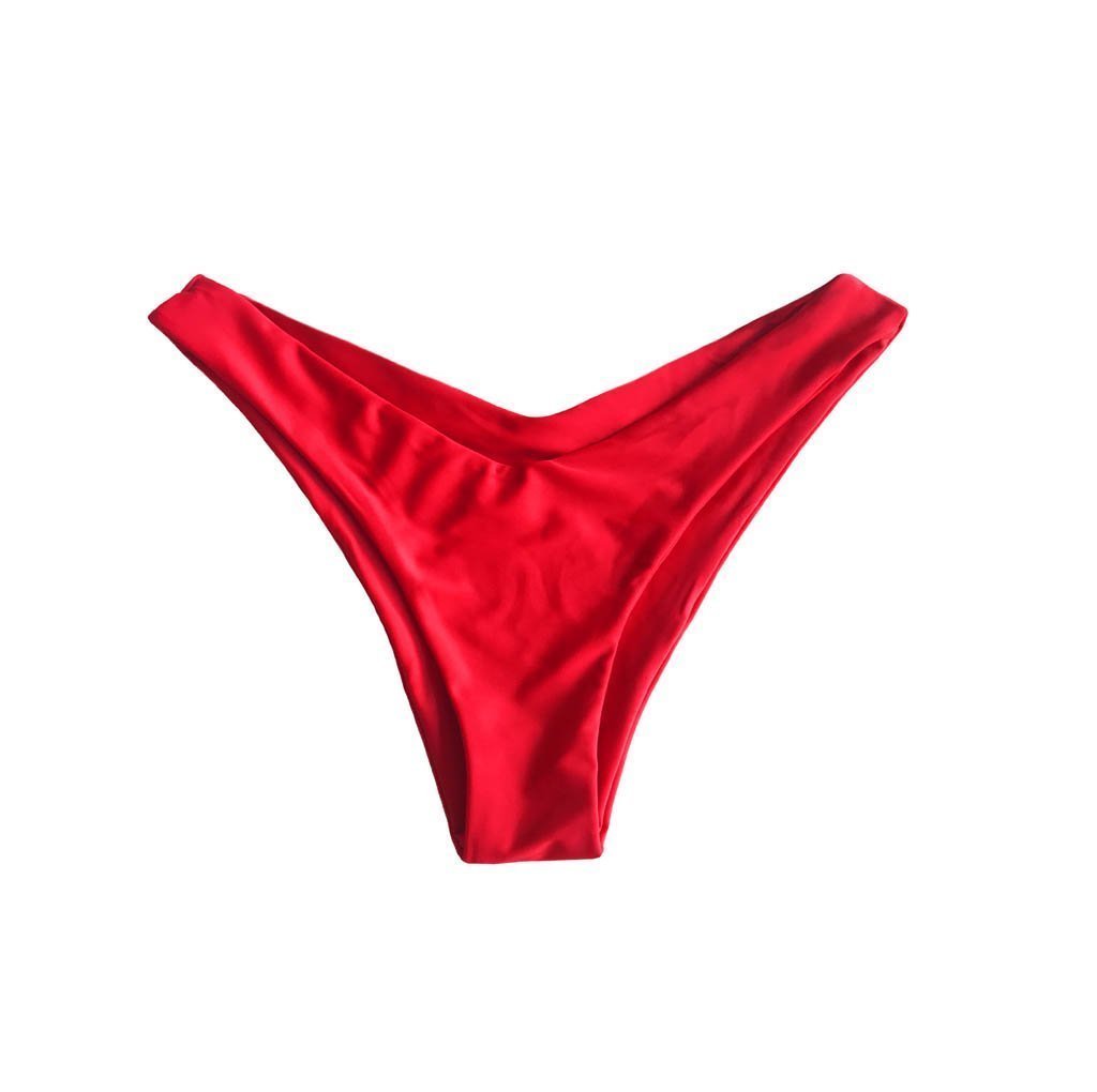 MALDIVES BIKINI BOTTOMS IN CORAL RED - PINKCOLADA