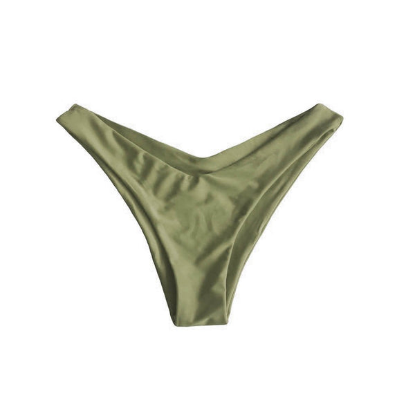 MALDIVES BIKINI BOTTOMS IN KHAKI WILLOW - PINKCOLADA