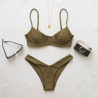 MALDIVES BIKINI BOTTOMS IN KHAKI WILLOW - PINKCOLADA