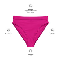 MIAMI ECO HIGH WAISTED BIKINI BOTTOM | RUBY PINK - PINKCOLADA