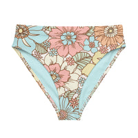 MIAMI ECO HIGH WAISTED BIKINI BOTTOM | SUNSET GARDEN - PINKCOLADA